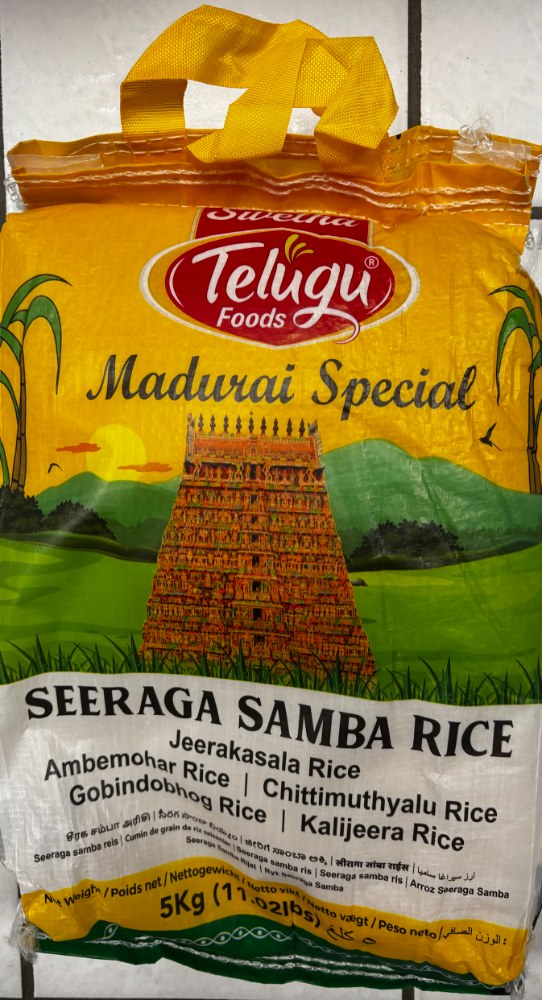 Telugu Foods Seeraga Samba Rice (Madurai Special)